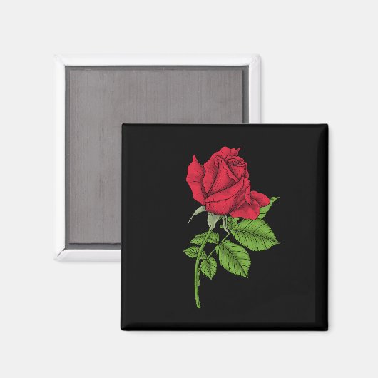 赤いバラ マグネット (正面/裏面)