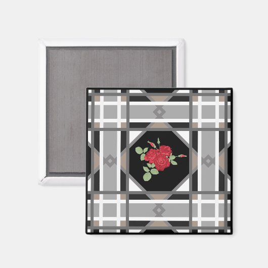 赤いバラ マグネット (正面/裏面)