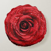 赤いバラ ラウンドクッション (裏面)