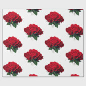 赤いバラ ラッピングペーパー (フラット)