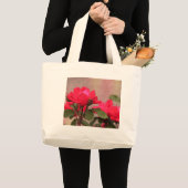 赤いバラ ラージトートバッグ (正面(商品))