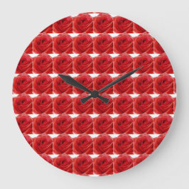 赤いバラ ラージ壁時計
