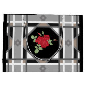 赤いバラ、レトロ ラージペーパーバッグ (裏面)