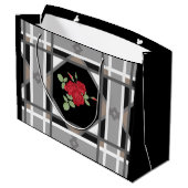 赤いバラ、レトロ ラージペーパーバッグ (裏面アングル)