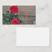 赤いバラ"二つのバラ"フローラ花赤い花びら 名刺 (正面/裏面)