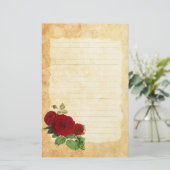 赤いバラ 便箋 (スタンド正面)