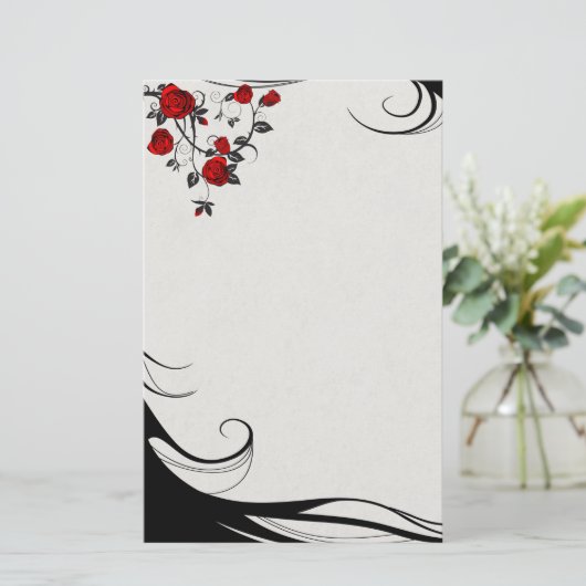 赤いバラ 便箋 (スタンド正面)