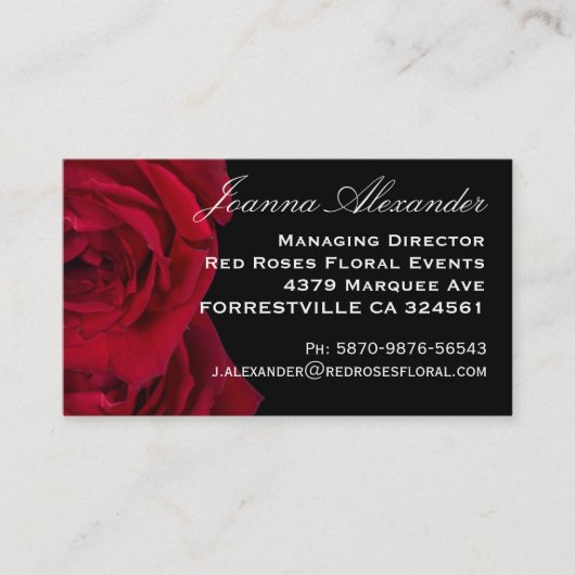 赤いバラ 名刺 (正面)