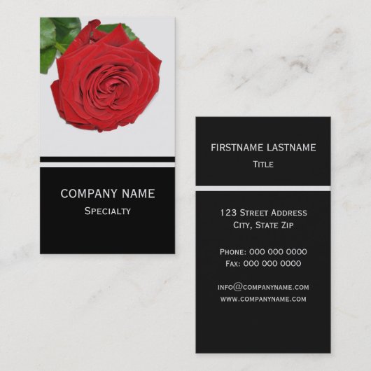 赤いバラ 名刺 (正面/裏面)