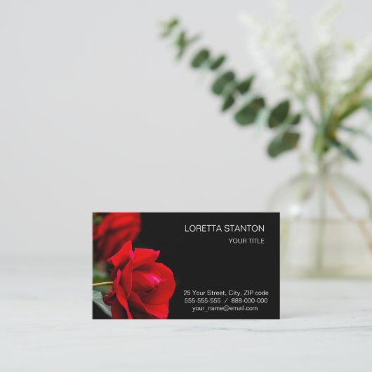 赤いバラ 名刺 (スタンド正面)