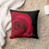 赤いバラ |名前をカスタムするギフト クッション (ブランケット)