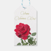 赤いバラ – 愛のお祝い – バレンタインデー ギフトタグ (正面)