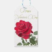 赤いバラ – 愛のお祝い – バレンタインデー ギフトタグ (裏面)