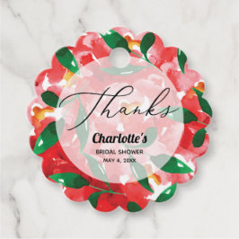 赤いバラ 感謝を込めて 飾り縁付き フェイバータグ