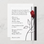 赤いバラ 招待状 (正面/裏面)