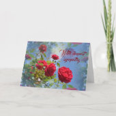 赤いバラ – 最も深い悔やみや弔慰 カード (正面)