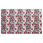 赤いバラ、水彩バラ ファブリック (ヤード)