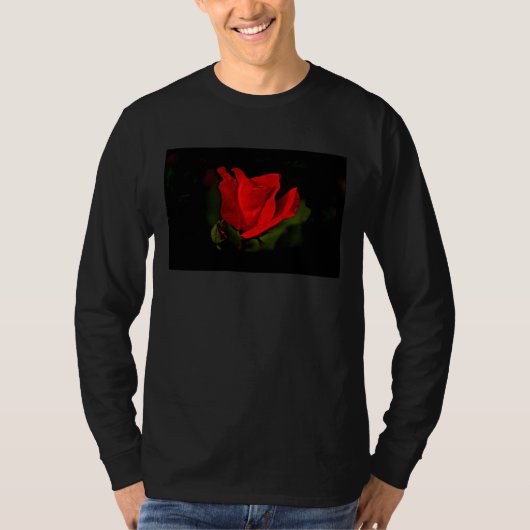 赤いバラ – 濃い情熱 Tシャツ (正面)