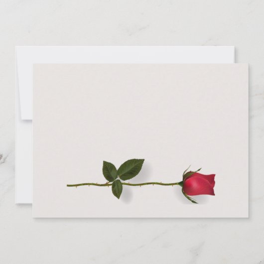 赤いバラ、白い花90誕生日 招待状 (裏面)