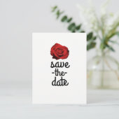 赤いバラ 白(どんな色でも) グラム セーブ・ザ・デート 案内ポストカード (スタンド正面)