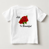 赤いバラ 白 ベビーTシャツ (裏面)