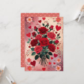 赤いバラ、私はあなたを愛している カード (正面/裏面インサイチュ)