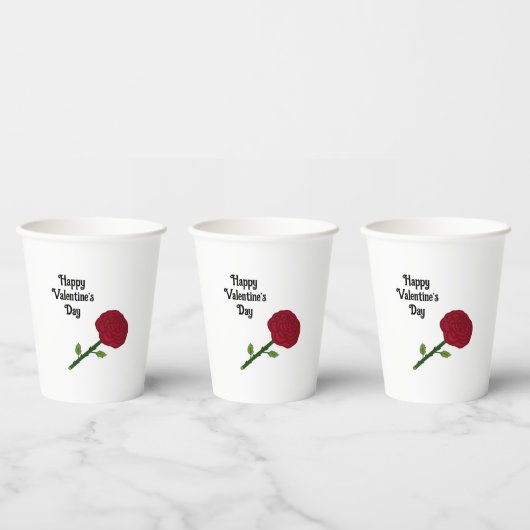 赤いバラ 紙コップ (複数)