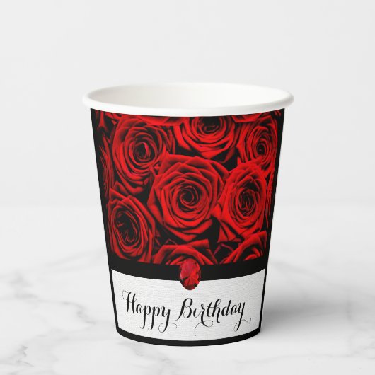 赤いバラ 紙コップ (裏面)
