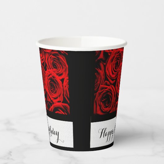 赤いバラ 紙コップ (左)