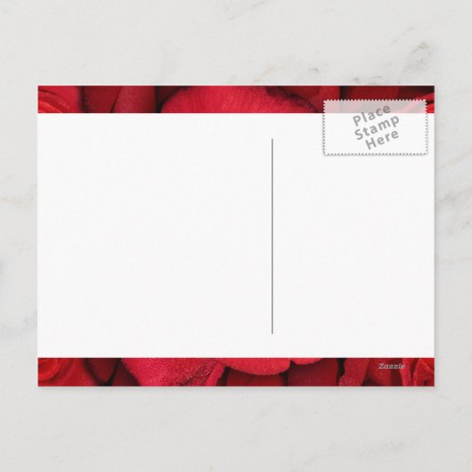 赤いバラ – 結婚式は日付の招待状を保存 案内ポストカード (裏面)