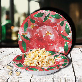 赤いバラ 緑の葉 ペーパーボウル