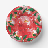 赤いバラ 緑の葉 ペーパーボウル (正面)