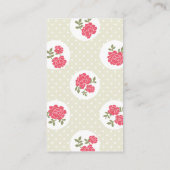 赤いバラ、花の柄、花屋、花屋 名刺 (裏面)