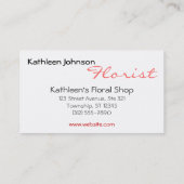 赤いバラ-花屋の名刺 名刺 (裏面)