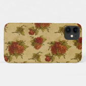 赤いバラ、赤い花、花のパターン Case-Mate iPhoneケース (裏面(横))