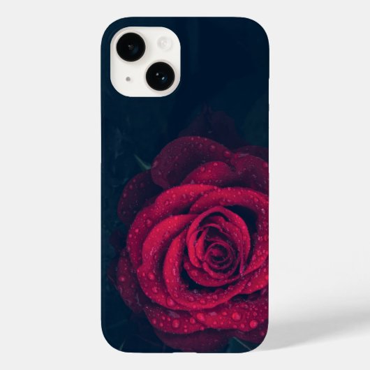 赤いバラ、雨粒ムードVibe Case-Mate iPhoneケース (裏面)