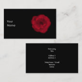 赤いバラ。 黒い背景 名刺 (正面/裏面)