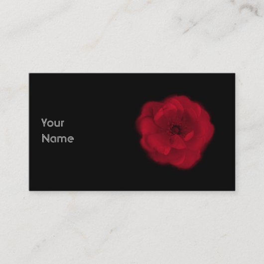 赤いバラ。 黒い背景 名刺 (正面)
