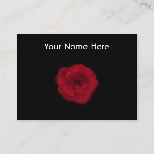 赤いバラ。 黒い背景 名刺 (正面)