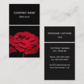 赤いバラ-黒 名刺 (正面/裏面)