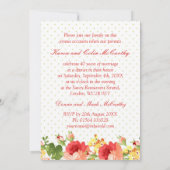 赤いバラ 40周年 結婚記念日 招待状 (裏面)