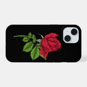 赤いバラ iPhone 15ケース (裏面横)