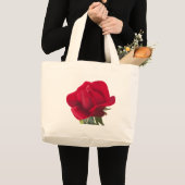 赤いバラ - Red rose ラージトートバッグ (正面(商品))