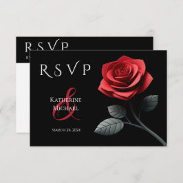 赤いバラ – RSVP-結婚s- 出欠カード