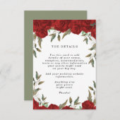 赤いバラbohoフローラ結婚の詳細情報 エンクロージャーカード (正面/裏面)