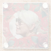 赤いバラPHOTOメモリアル記念センチメンタル ガラスコースター (裏面)