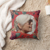 赤いバラPHOTOメモリアル記念センチメンタル クッション (ブランケット)