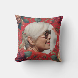 赤いバラPHOTOメモリアル記念センチメンタル クッション