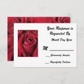 赤いバラRSVPカード 出欠カード (正面/裏面)