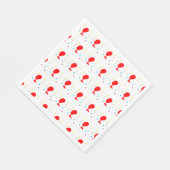 赤いバルーンとカラフル紙吹雪パターン スタンダードランチョンナプキン (角)